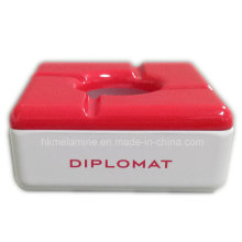 Red Square Melamine Ashtray with Lid